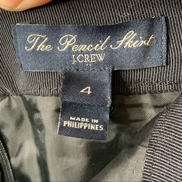 J.Crew The Pencil Skirt Black White Striped Size 4 - Picture 4 of 8